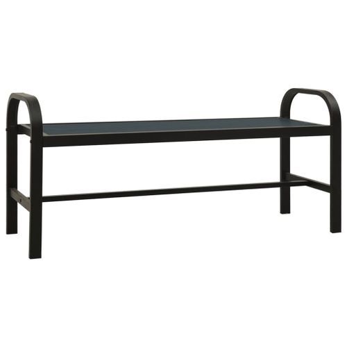 Banc de jardin 124,5 cm Acier et WPC Noir - Photo n°2; ?>