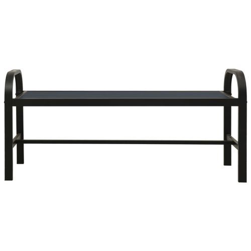 Banc de jardin 124,5 cm Acier et WPC Noir - Photo n°3; ?>