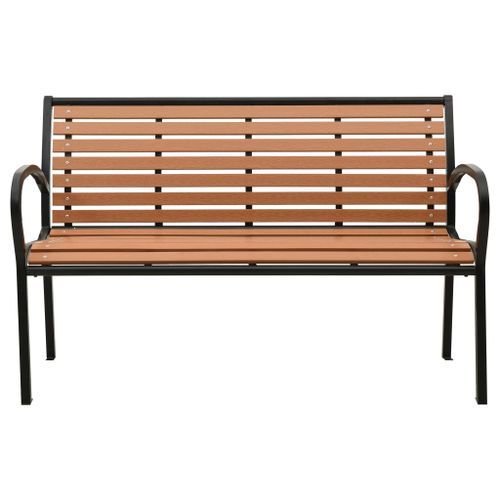 Banc de jardin 125 cm Acier et WPC Noir et marron - Photo n°2; ?>