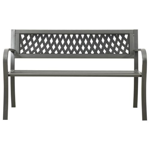 Banc de jardin 125 cm Acier Gris 2 - Photo n°2; ?>
