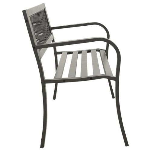 Banc de jardin 125 cm Acier Gris 2 - Photo n°3; ?>