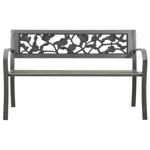 Banc de jardin 125 cm Acier Gris 4 - Photo n°2; ?>
