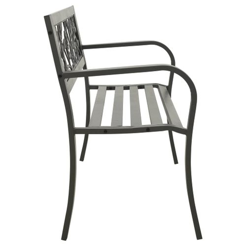 Banc de jardin 125 cm Acier Gris 4 - Photo n°3; ?>