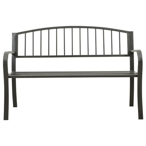 Banc de jardin 125 cm Acier Gris 3 - Photo n°2; ?>