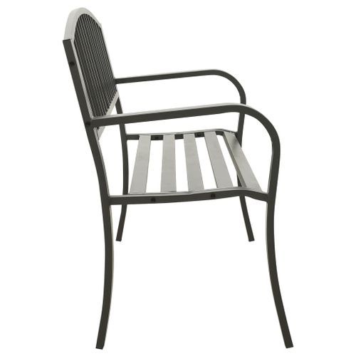 Banc de jardin 125 cm Acier Gris 3 - Photo n°3; ?>