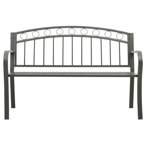 Banc de jardin 125 cm Acier Gris - Photo n°2; ?>