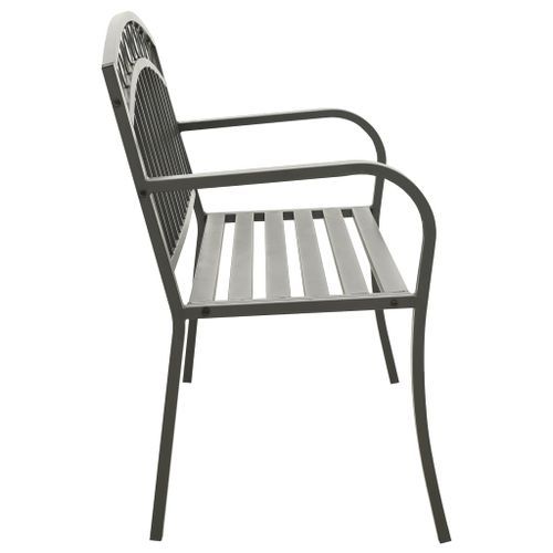 Banc de jardin 125 cm Acier Gris - Photo n°3; ?>