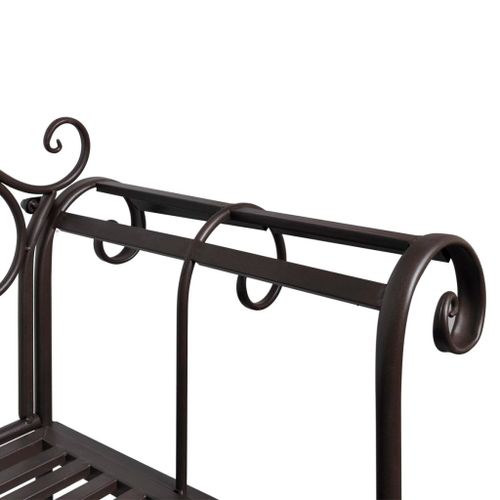 Banc de jardin 132 cm Acier Antique Marron - Photo n°3; ?>