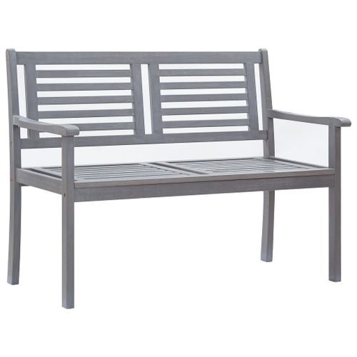 Banc de jardin 2 places avec coussin 120 cm Gris Eucalyptus 2 - Photo n°2; ?>