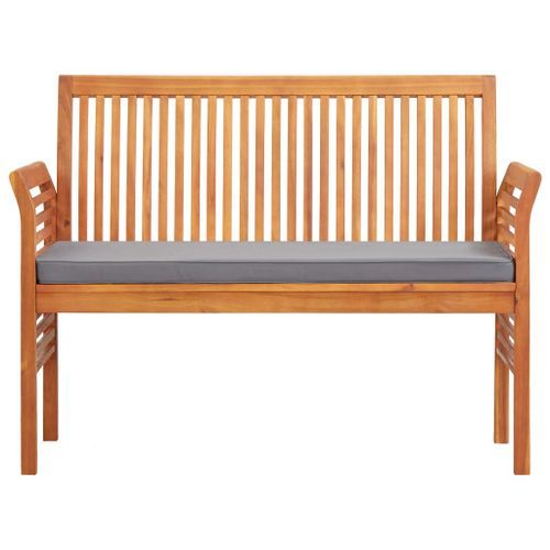 Banc de jardin 2 places avec coussin 120cm Bois d'acacia massif - Photo n°2; ?>