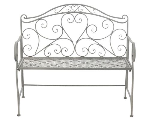 Banc de jardin 2 places métal gris Jon L 103.5 cm - Photo n°2; ?>