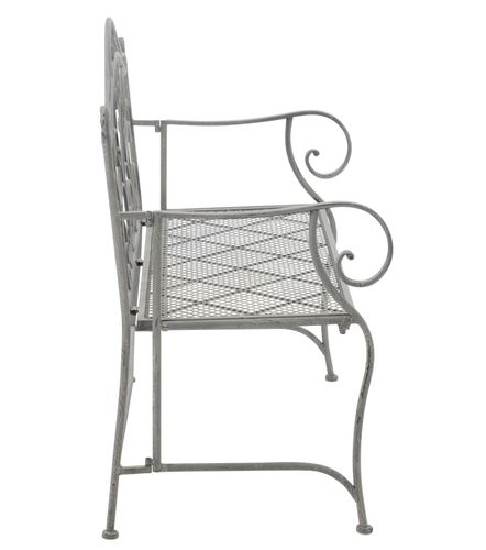 Banc de jardin 2 places métal gris Jon L 103.5 cm - Photo n°3; ?>