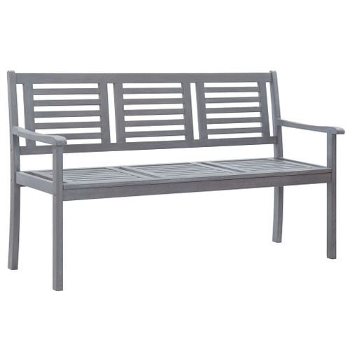 Banc de jardin 3 places avec coussin 150 cm Gris Eucalyptus 3 - Photo n°2; ?>