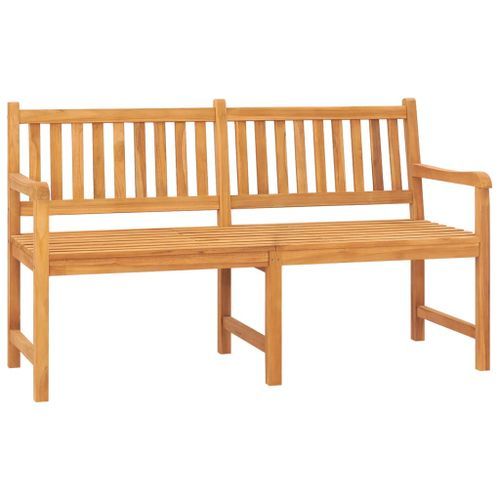 Banc de jardin 3 places avec table 150 cm Bois de teck massif - Photo n°2; ?>