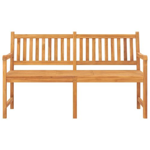 Banc de jardin 3 places avec table 150 cm Bois de teck massif - Photo n°3; ?>