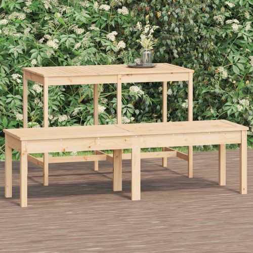 Banc de jardin à 2 places 159,5x44x45 cm bois massif de pin - Photo n°2; ?>