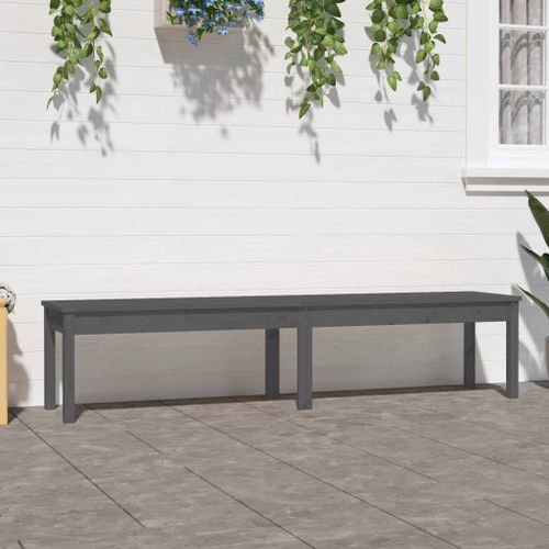 Banc de jardin à 2 places gris 203,5x44x45cm bois massif de pin - Photo n°2; ?>