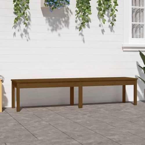 Banc de jardin à 2 places marron miel 203,5x44x45cm bois de pin - Photo n°2; ?>