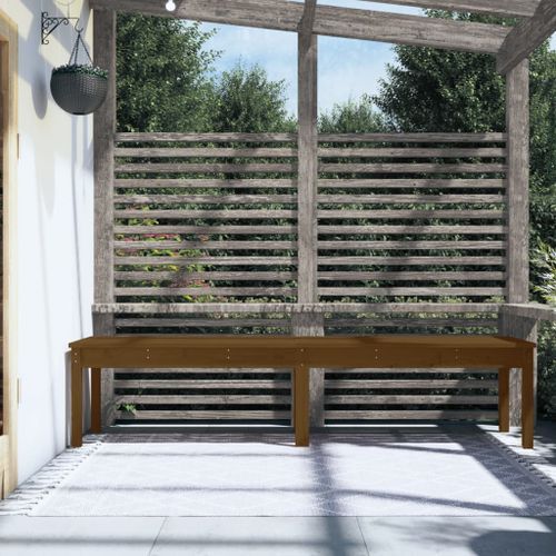 Banc de jardin à 2 places marron miel 203,5x44x45cm bois de pin - Photo n°3; ?>