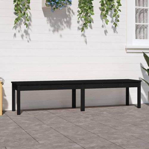 Banc de jardin à 2 places noir 203,5x44x45cm bois massif de pin - Photo n°2; ?>