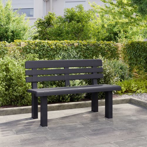 Banc de jardin anthracite 110x52x71 cm polypropylène - Photo n°3; ?>