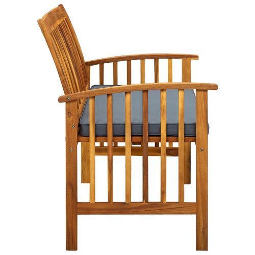 Banc de jardin avec coussin 119 cm Bois solide d'acacia - Photo n°3; ?>