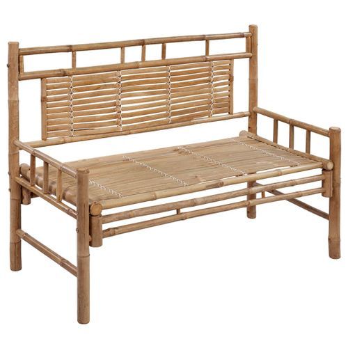 Banc de jardin avec coussin 120 cm Bambou 11 - Photo n°2; ?>