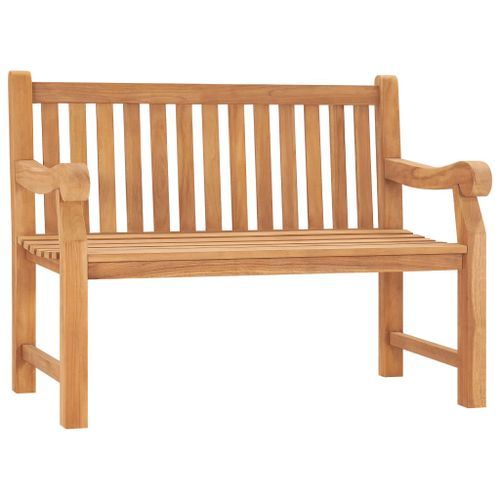 Banc de jardin avec coussin 120 cm Bois de teck massif 7 - Photo n°2; ?>