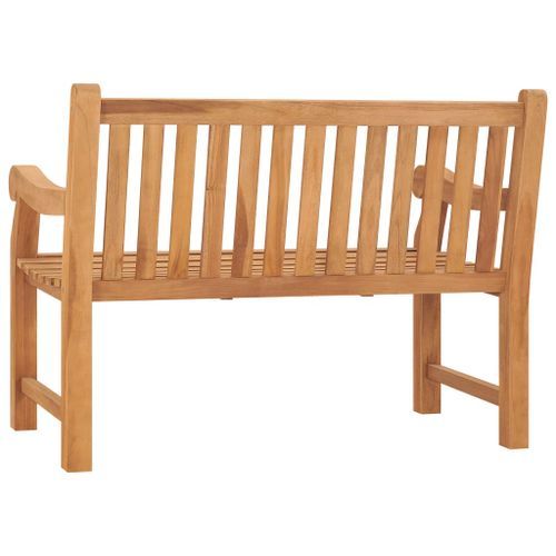 Banc de jardin avec coussin 120 cm Bois de teck massif 7 - Photo n°3; ?>
