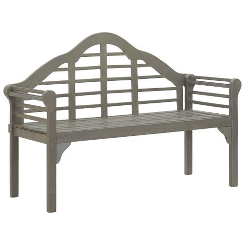 Banc de jardin avec coussin 135 cm Bois d'acacia massif Gris 26 - Photo n°2; ?>