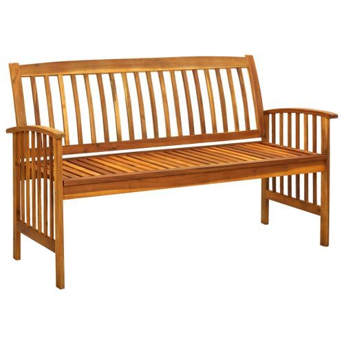 Banc de jardin avec coussin 147 cm Bois d'acacia massif - Photo n°2; ?>