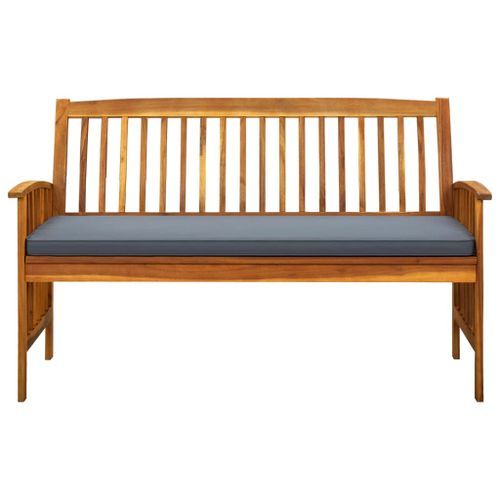 Banc de jardin avec coussin 147 cm Bois d'acacia massif - Photo n°3; ?>