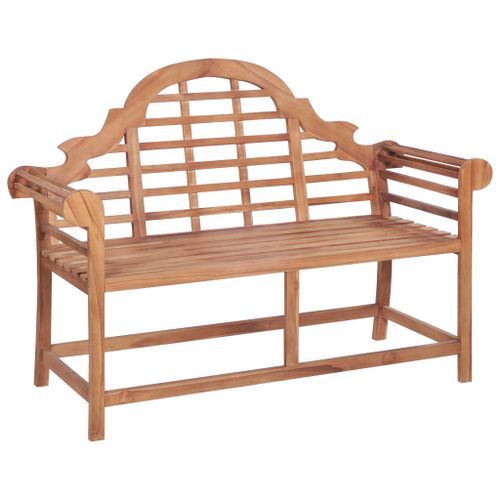 Banc de jardin avec coussin beige 120 cm Bois de teck massif - Photo n°2; ?>