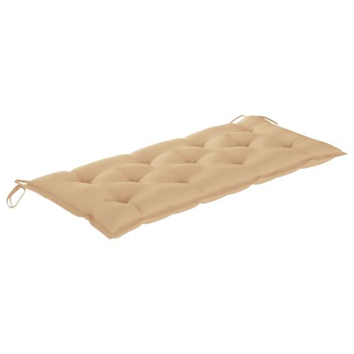 Banc de jardin avec coussin beige 120 cm Bois de teck massif 4 - Photo n°2; ?>