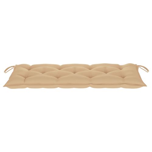 Banc de jardin avec coussin beige 120 cm Bois de teck massif 4 - Photo n°3; ?>