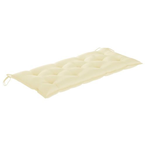 Banc de jardin avec coussin blanc crème 240 cm Teck massif - Photo n°2; ?>