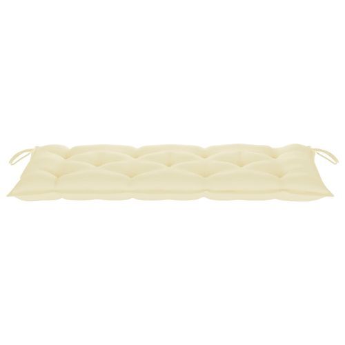 Banc de jardin avec coussin blanc crème 240 cm Teck massif - Photo n°3; ?>