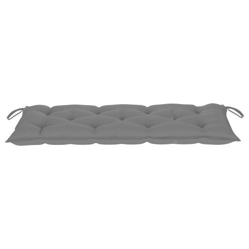 Banc de jardin avec coussin gris 120 cm Bois de teck massif - Photo n°3; ?>