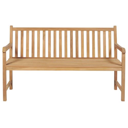 Banc de jardin avec coussin gris 150 cm Bois de teck massif 4 - Photo n°3; ?>