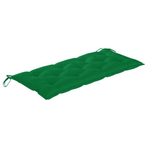 Banc de jardin avec coussin vert 120 cm Bois de teck massif 5 - Photo n°2; ?>