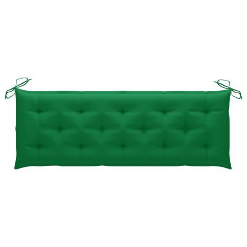 Banc de jardin avec coussin vert 150 cm Bois de teck massif 4 - Photo n°2; ?>