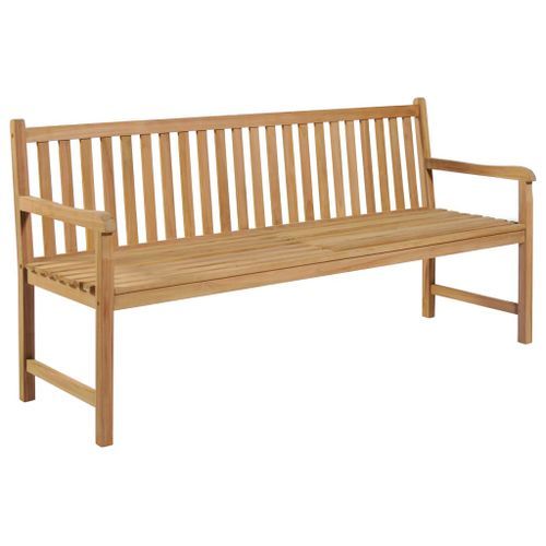 Banc de jardin avec coussin vert vif 175 cm Bois de teck massif 2 - Photo n°2; ?>