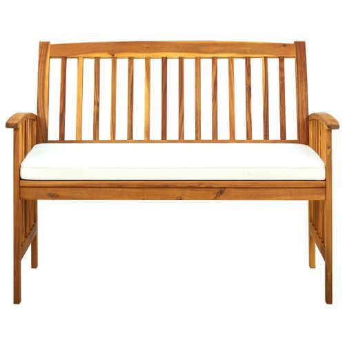 Banc de jardin avec coussins 119 cm Bois solide d'acacia - Photo n°2; ?>