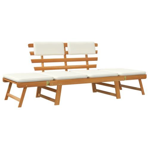 Banc de jardin avec coussins 2-en-1 190 cm Bois d'acacia massif - Photo n°3; ?>