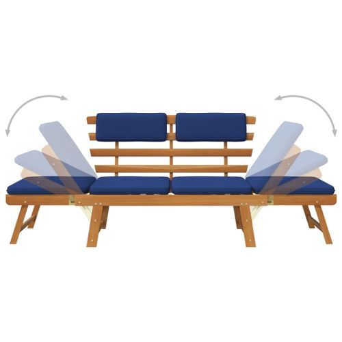 Banc de jardin avec coussins 2-en-1 190 cm Bois solide d'acacia 2 - Photo n°3; ?>