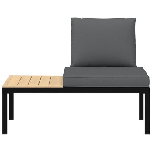 Banc de jardin avec coussins noir aluminium - Photo n°3; ?>