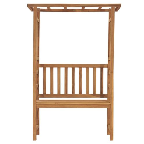 Banc de jardin avec pergola 115 cm Bois de teck solide - Photo n°2; ?>
