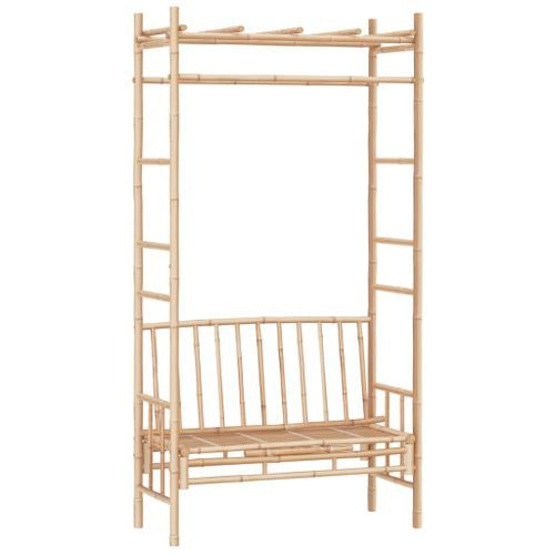 Banc de jardin avec pergola 116 cm Bambou - Photo n°2; ?>