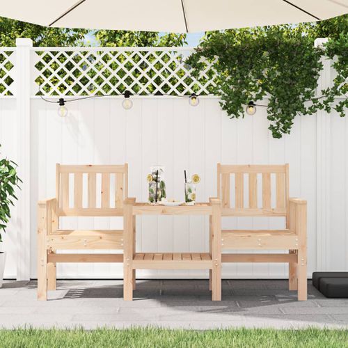 Banc de jardin avec table 2 places bois de pin massif - Photo n°2; ?>