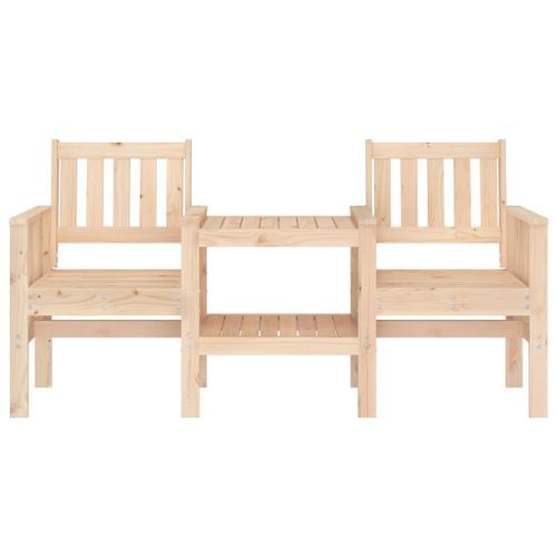 Banc de jardin avec table 2 places bois de pin massif - Photo n°3; ?>